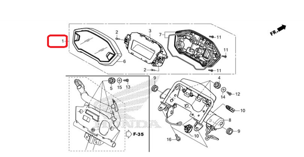 37100-KZZ-D21. METER ASSY., COMBINATION (KPH). For Honda CRF250L 2017-2020. Dash board. Speedometer.