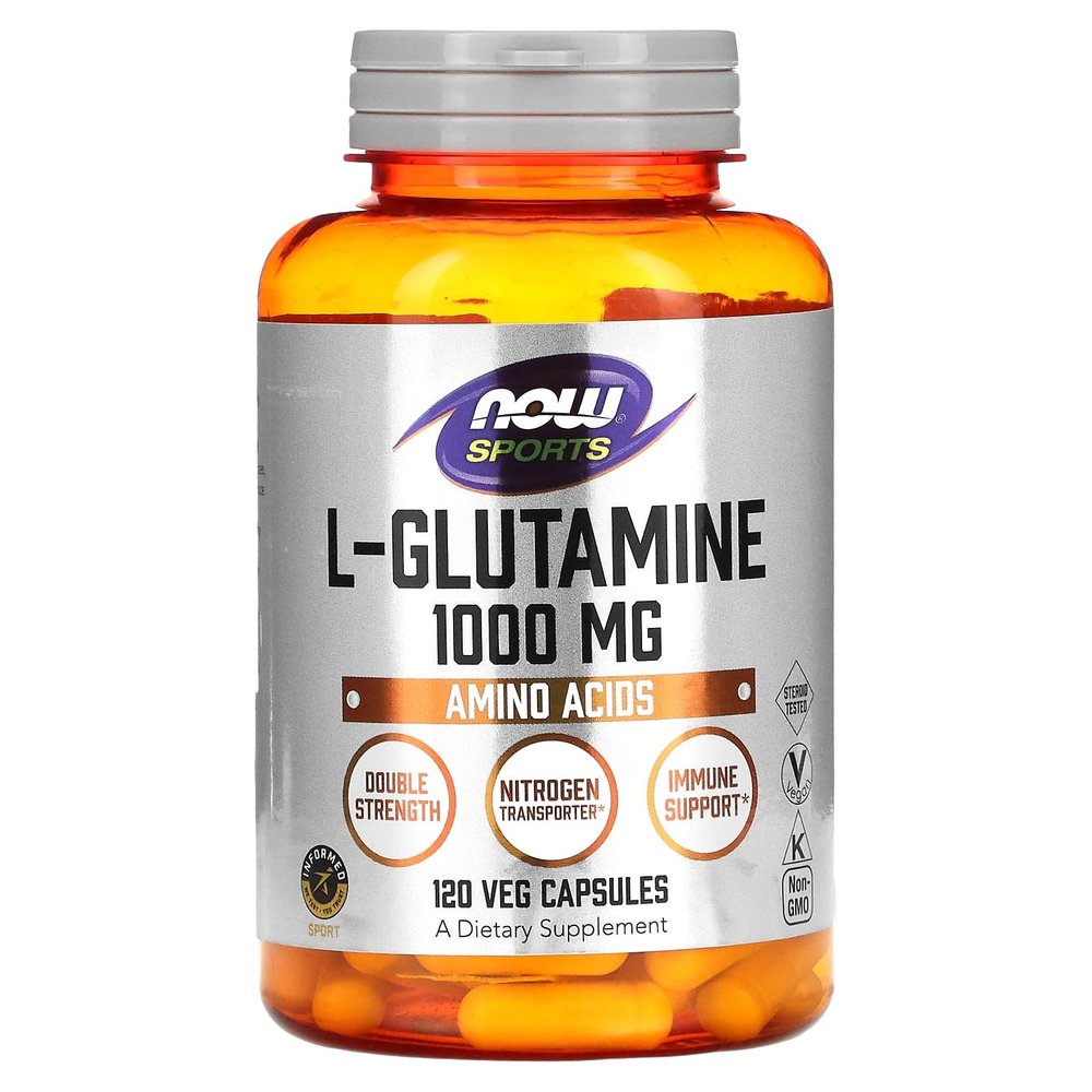 NOW Foods, Sports, L-глютамин, 1000 мг, 120 растительных капсул
