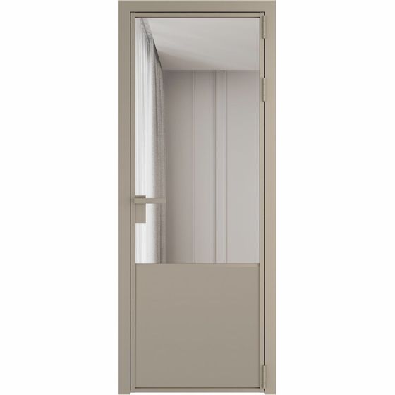 Алюминиевая дверь 19AG никель матовый стекло прозрачное