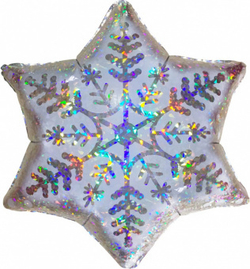 Шар-фигура, фольга, НГ "Снежинка" в (ассорт.) 45см