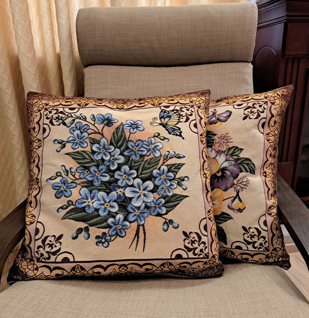 Декоративный гобеленовый чехол для интерьерной подушки Виолы 38*38
