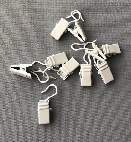 Зажим металлический для колец d28 мм, цвет белый (за 10 шт)