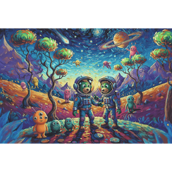 Pazl / Пазлы / Puzzles - "100" - Inspired By Art - Cosmic fantasies /   The Treflik Family