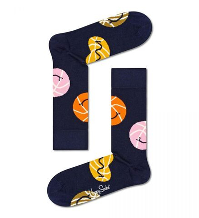 Носки унисекс Happy socks Balloons Sock с принтом в виде мячей (Размер: 25) (Цвет: темно-синий)