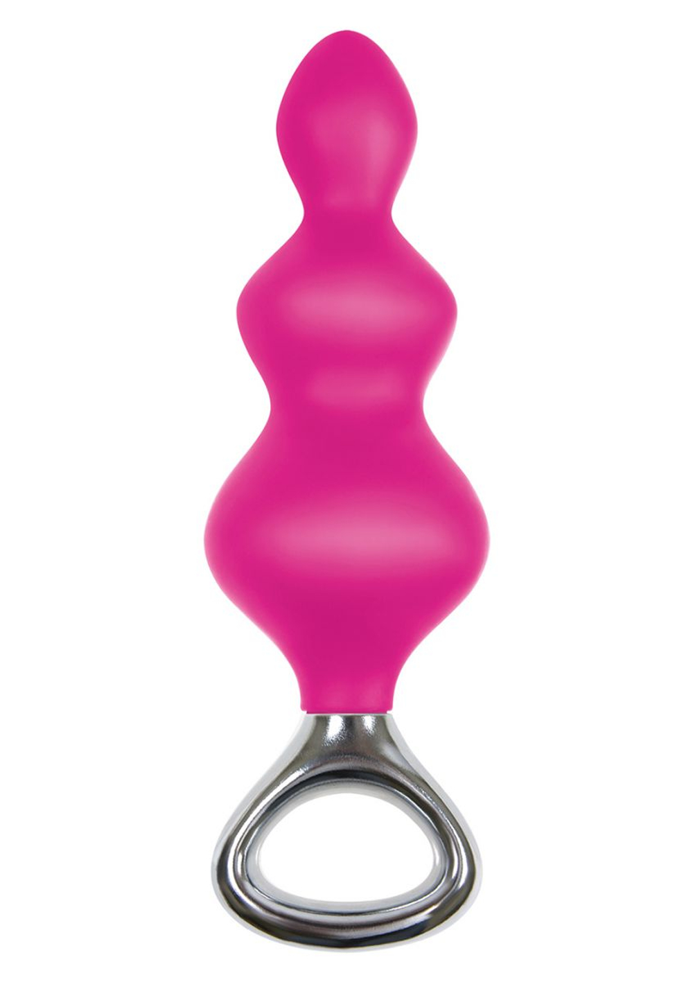 Розовая анальная елочка Jolie Platinum Plug Large из силикона - 16,8 см. (Цвет: розовый)