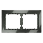 Рамка стеклянная VOLTUM S70 на 2 поста, (титан, стекло)