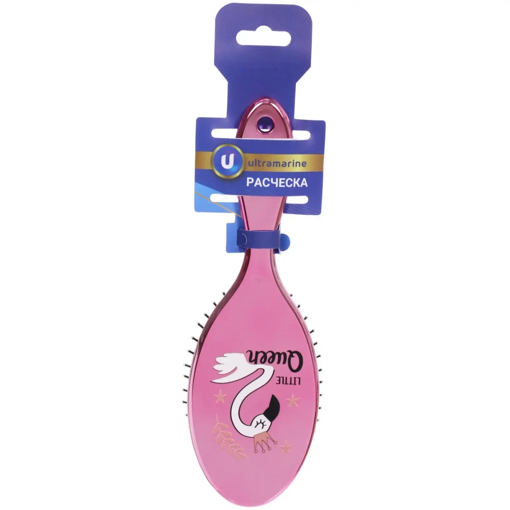 Расческа массажная зеркальная «Animals», милые зверятки, микс 4 цвета, 7*22 см (блистер Ultramarine)