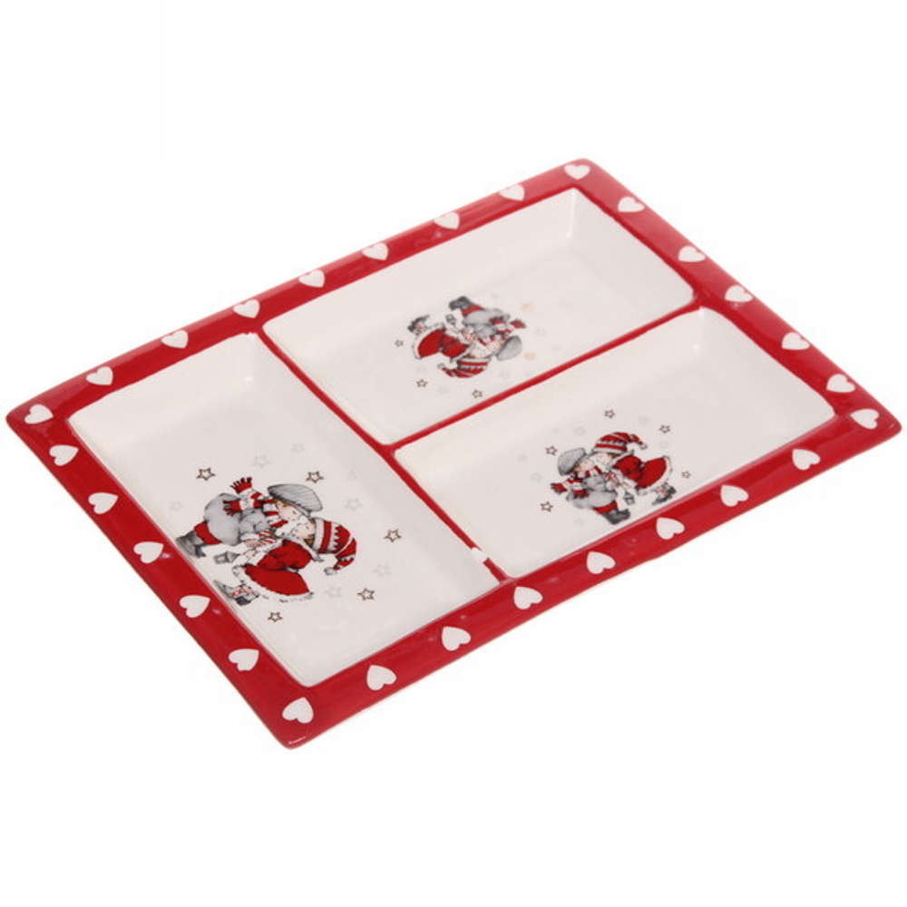 Менажница керамическая «Новогоднее настроение» 25,5*18,5*3см