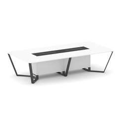 Steel Meet Стол переговорный прямоугольный KM-PR.B.SP-12 Белый Бриллиант/Графит Глянец/Металл Антрац