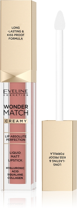 Eveline Cosmetics Wonder Match - Долговечная матовая жидкая помада с гиалуроновой кислотой, 6,8 ml