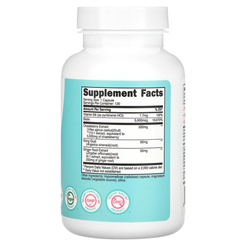 Nutricost, для женщин, витекс с дудником китайским и корнем имбиря, 5000 мг, 120 капсул