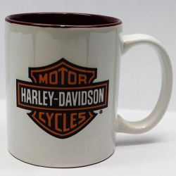 Кружка Harley Davidson ( девушка на мото / лого на белом фоне )