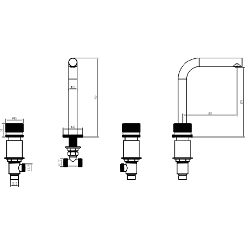 Смеситель для раковины Boheme AURA 152-B-A , BLACK