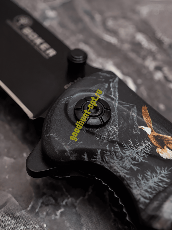 Складной нож тактический BOKER Черный с рисунком