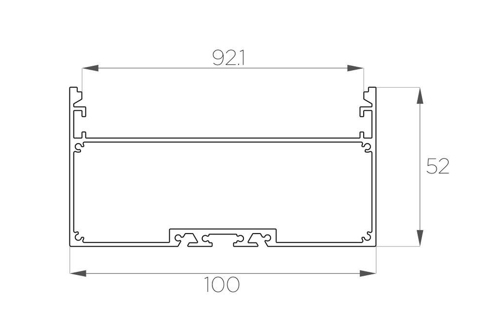 Профиль накладной алюминиевый AP-50100-2 Anod