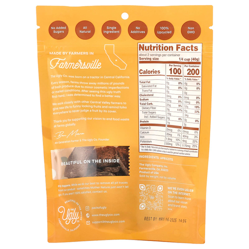 Hello! I'm Ugly, Сухофрукты, нарезанные абрикосы, 85 г (3 унции)