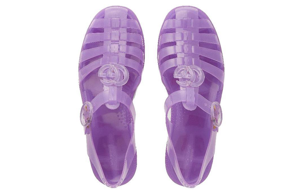 GUCCI Gucci Rubber Buckle Crystal Transparent Fashion Sandals Women's Purple