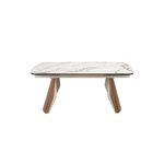 Раздвижной обеденный стол 1193 из керамики в мраморной отделке, стали и ореха