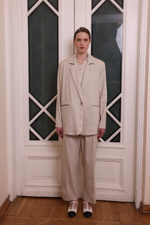 Брюки льняные, бежевый