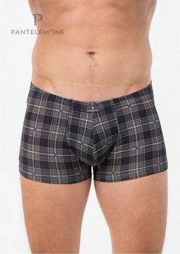Трусы мужские боксеры Pantelemone PMH-1508, клетка серо-коричневая