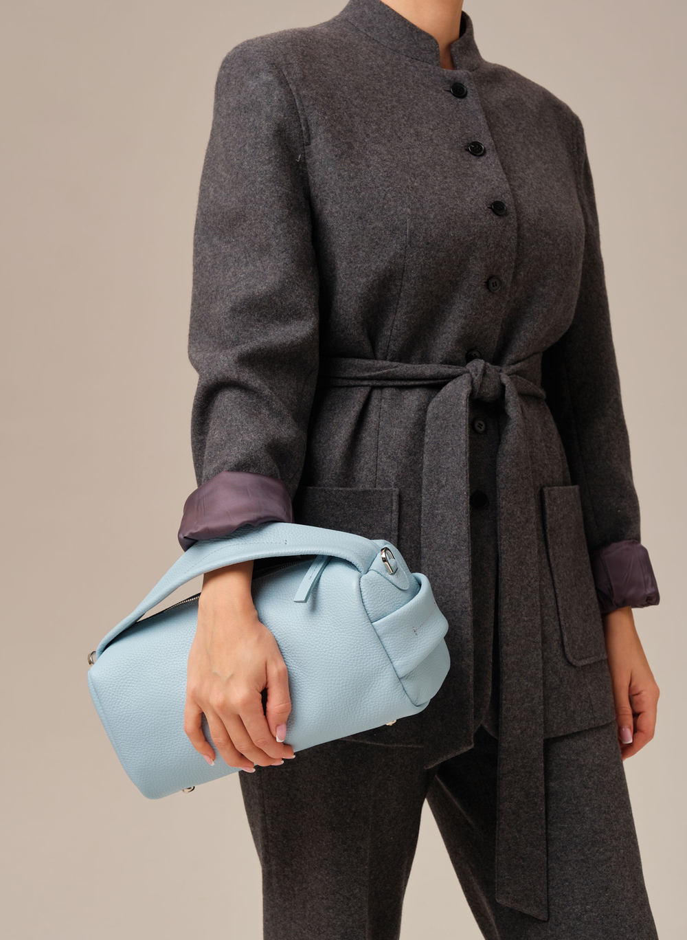 Кожаная сумка Solea DBR 31365 светло-голубой