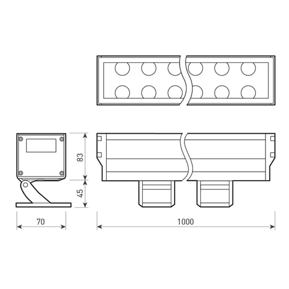 Светодиодный прожектор AR-LINE-1000XL-54W-230V White (Grey, 30 deg) (Arlight, Закрытый) 026098