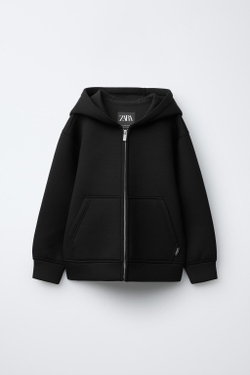 ZARA ТОЛСТОВКА С КАПЮШОНОМ, ЧЕРНЫЙ