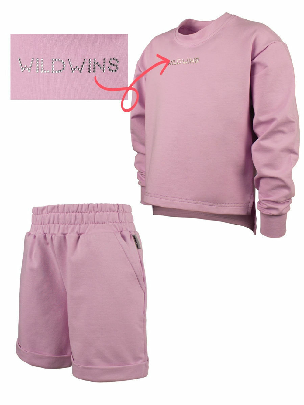 Костюм спортивный для девочки с шортами.