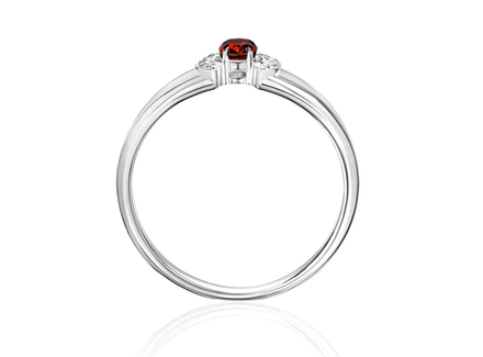 Кольцо с натуральным цветным бриллиантом огранки "Овал" и бриллиантовой обсыпкой