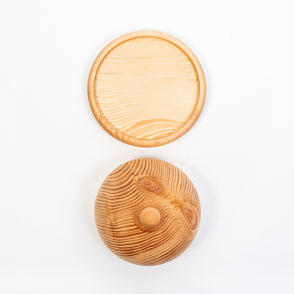 Масленка из дерева Сибирский Кедр для сливочного масла. MS4