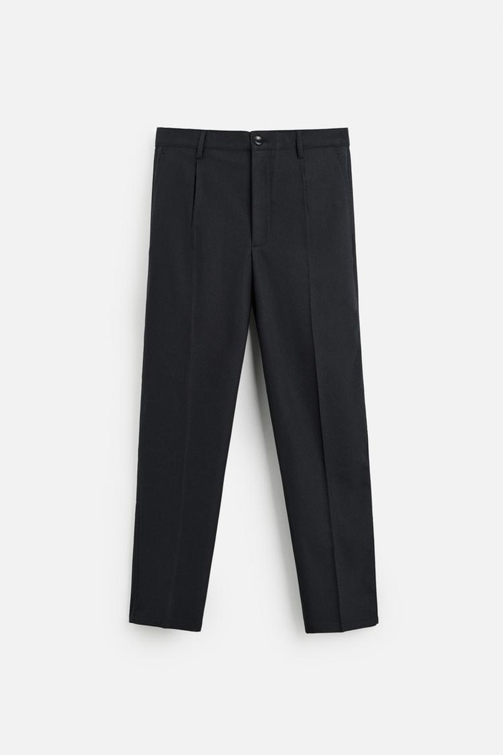 ZARA БРЮКИ ИЗ ФЛАНЕЛИ СО СКЛАДКАМИ, МОРСКОЙ СИНИЙ