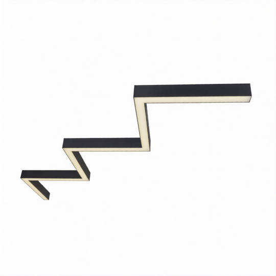 Светильник LED ЗигЗаг Snake 216W 1050мм*6 5000К черный подвесной IP40