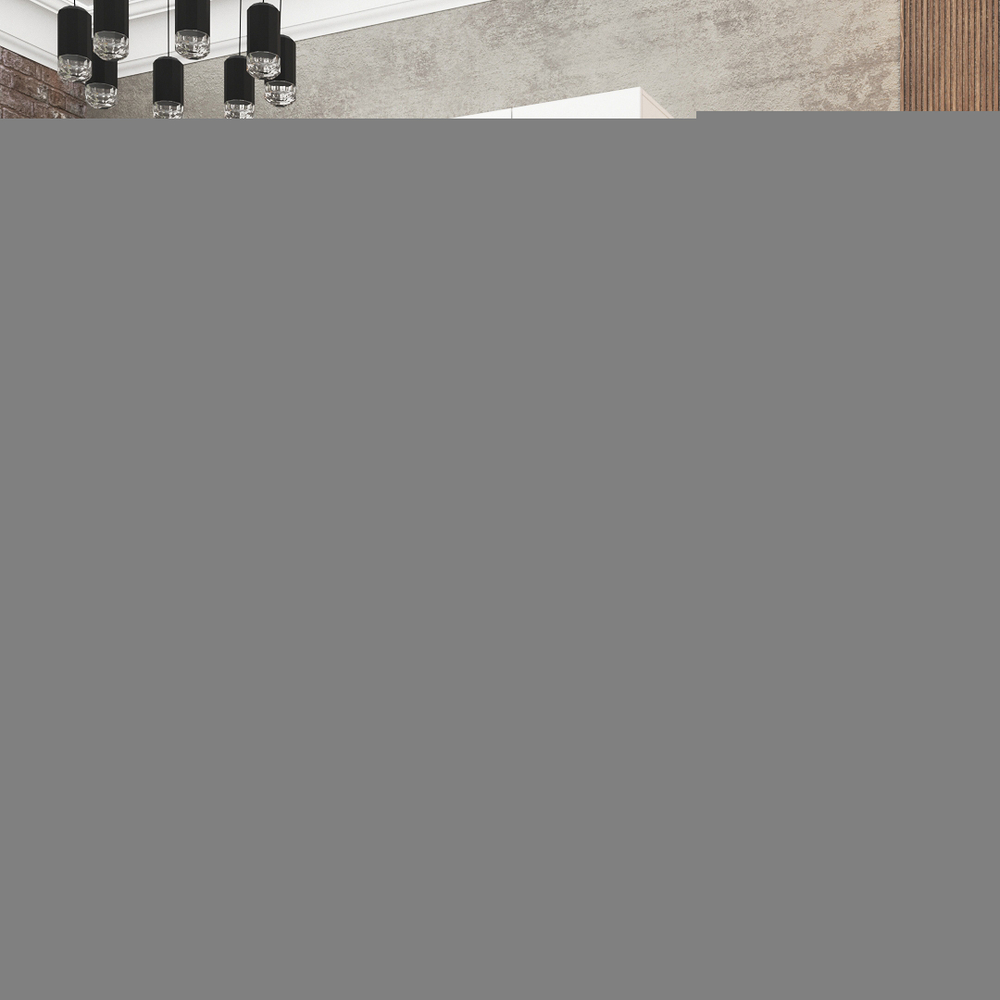 Шкаф Агератум МДФ двухсекционный с антресолью и стеллажом в белой эмали - Белый Фасадный 0101  190*45*260