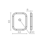 Накладка на шток цилиндра ESC.O.XL/K.486 (ESC 486-O SQ XL) CP хром (1шт.)