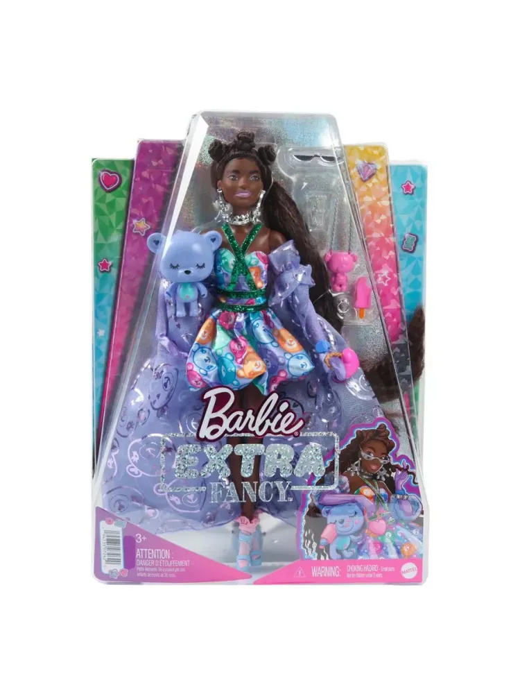 Кукла Барби Экстра в фиолетовой накидке HHN13