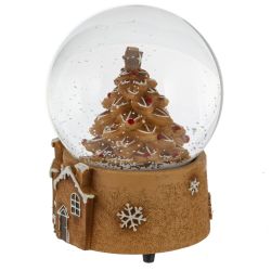 GAEM Фигурка декор в стекл шаре "Пряничная елка" (муз с ключ), D 10 см, L10 W10 H13,5 см