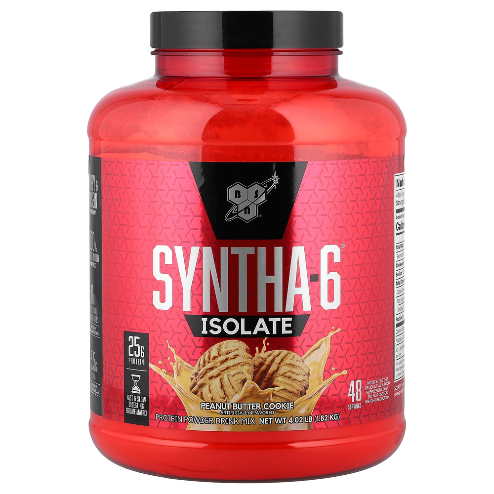 BSN, Syntha-6 Isolate, протеиновая смесь для приготовления напитка, печенье с арахисовой пастой, 1,82 кг (4,02 фунта)