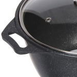 Кастрюля алюминий, антиприг, 2 л, с крыш, индукц, Kukmara, Темный мрамор, кмти22а, индукц