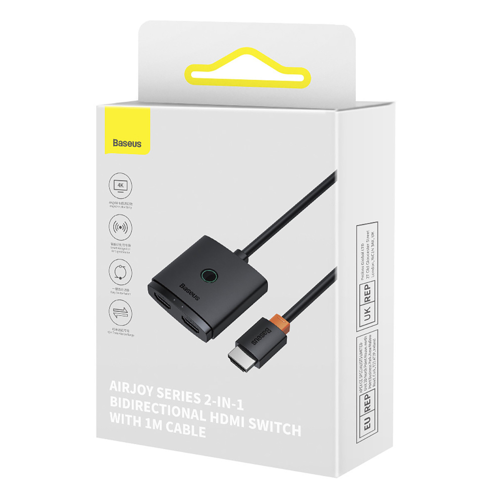 HDMI Разветвитель Baseus AirJoy Series 2-in-1 Bidirectional HDMI Switch w Cable 1m