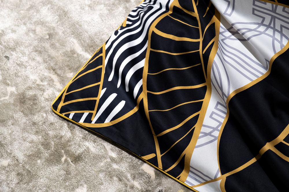 Пододеяльник 210х230 Garda Decor Тропики золотой/серый