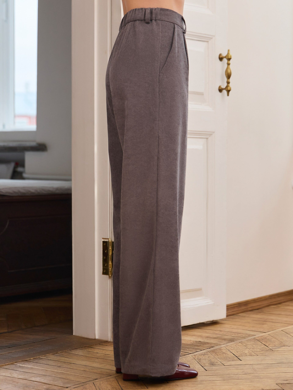 Брюки палаццо вельветовые