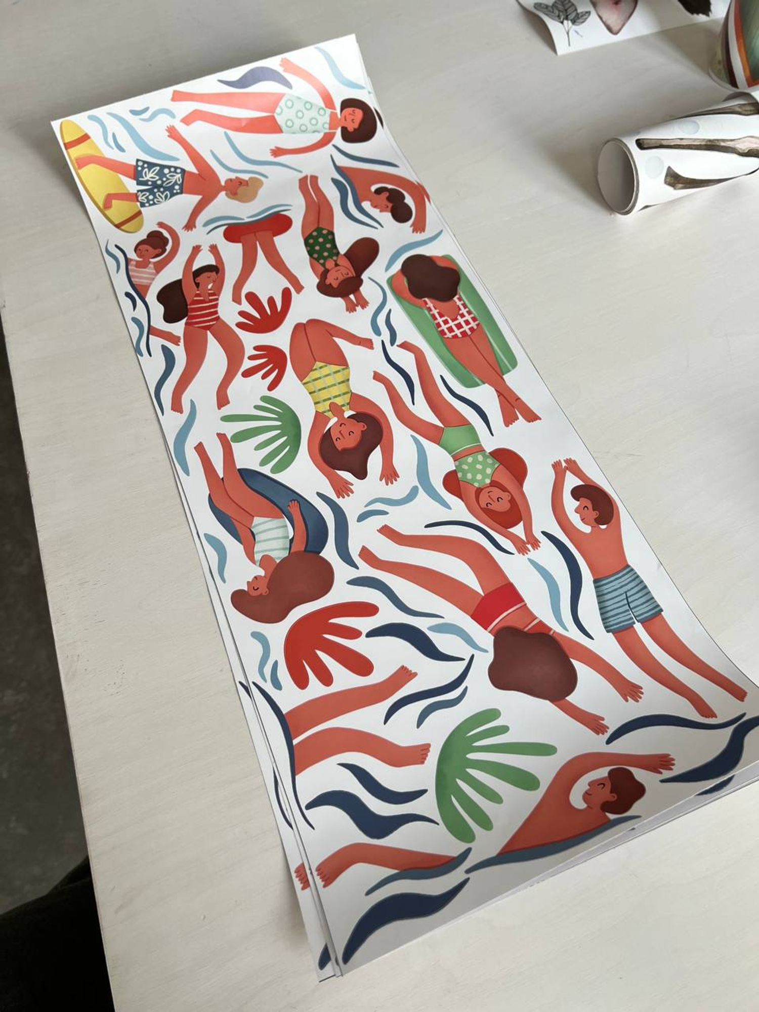 Пловцы ( проблема с цветом печати, очень яркий цвет)