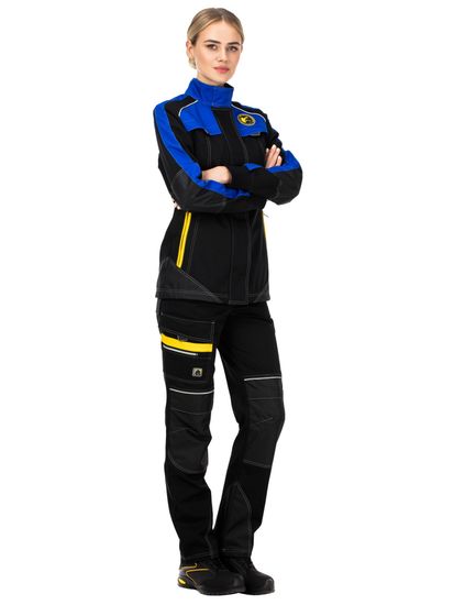 Куртка женская "Старт" (черный/василек/желтый)