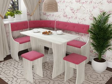 Кухонный уголок bello "Оливьер" (Сосна Винтерберг/Велюр Antonio Berry (AT)) -G/Л1