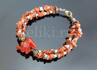 браслет из сердолика и авантюрина (б-1083)