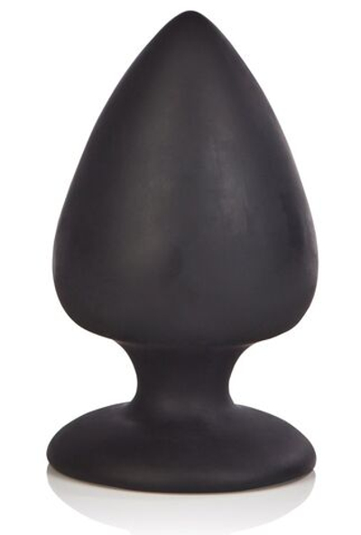 Анальная пробка из силикона Silicone Plump Plug - 9,9 см. (Цвет: черный)