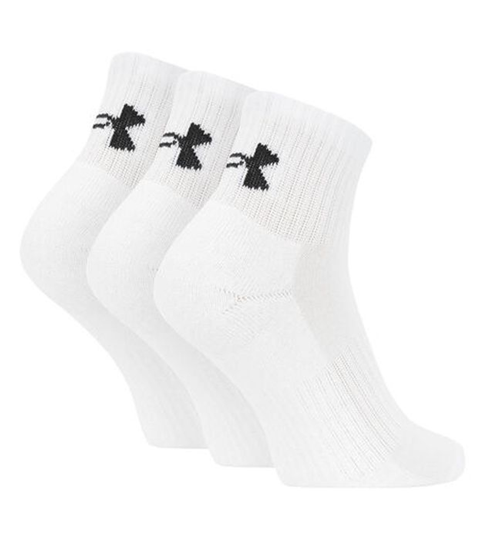 Теннисные носки Under Armour Core Quarter 3P - white
