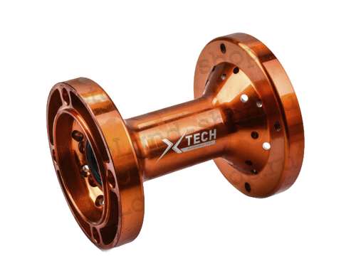 Ступица задняя CNC (R12"/14"/17" d=15mm) оранжевая (4x92x76/4x100x76 звезда/диск)