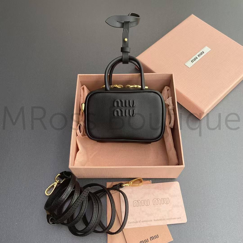 Женская кожаная мини-сумка Miu Miu Micro черная