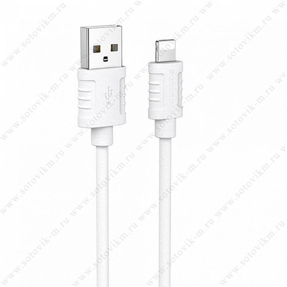 USB - 8 pin Borofone BX52 Airy, 1.0м, круглый, 2.4A, силикон, цвет: белый
